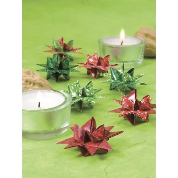 Faltstreifen Fröbelsterne 1x45cm rot/grün VE=48 Streifen