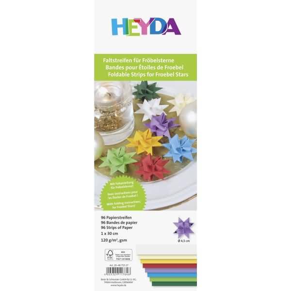 Faltblatt Papier 1x30cm 8 Farben sortiert 96 Streifen