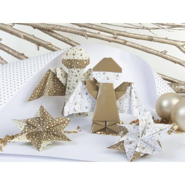 Faltblätter Engel & Stern Papier 15x15cm gold VE=30 Blatt