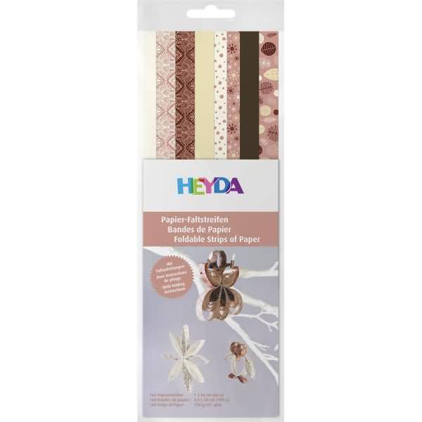 Papierstreifen 1x30cm/1,5x30cm rosa/vanille/braun VE=160 Stück