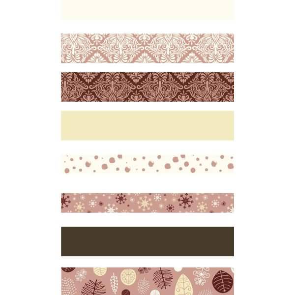 Papierstreifen 1x30cm/1,5x30cm rosa/vanille/braun VE=160 Stück