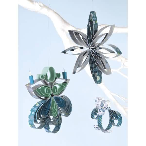 Papierstreifen Christmas 1x30cm/1,5x30cm türkis/mint VE=160 Stück