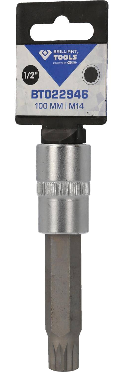 Brilliant Tools 1/2" Vielzahn-Bit-Stecknuss, 100 mm lang, M14