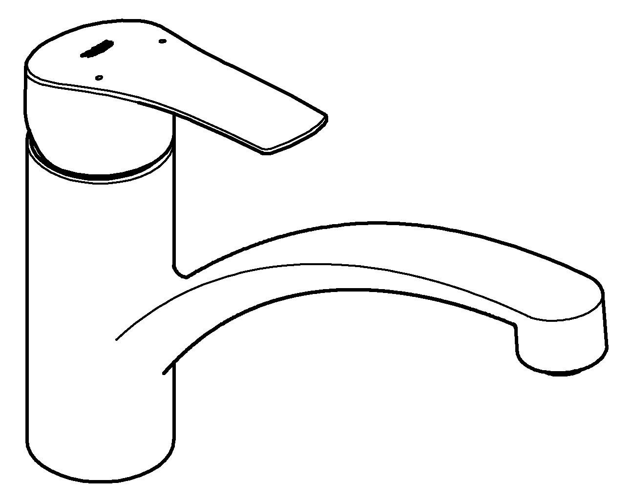 Grohe Einhandmischer Spültisch Eurosmart flacher Auslauf verchromt
