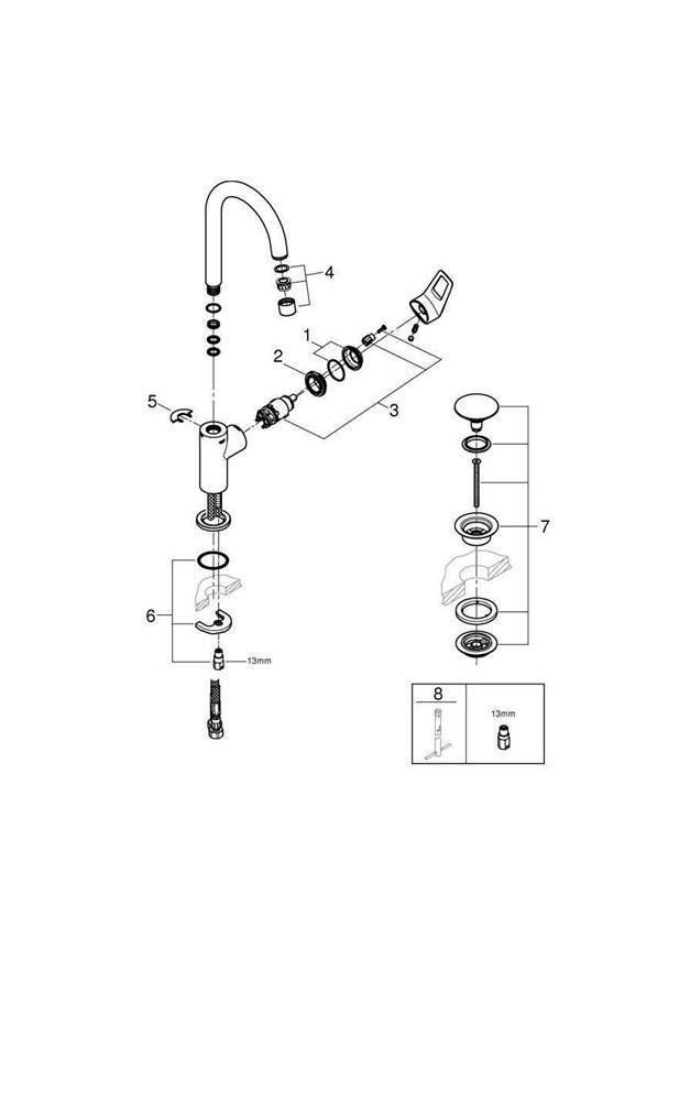 GROHE EH-Waschtischbatterie BAULOOP 1/2Zoll L-Size chr chrom 23891_1