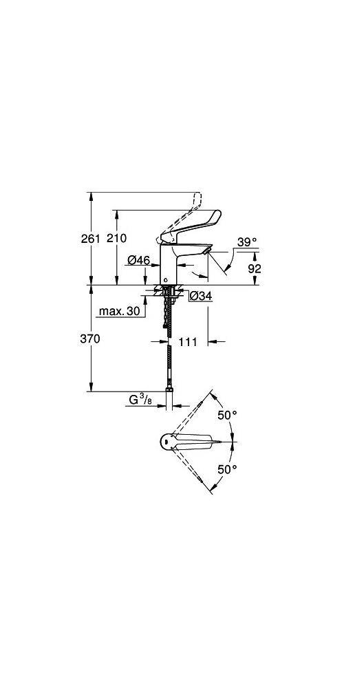GROHE Einhand-Waschtischbatterie EUROSMART 1/2Zoll S-Size chr
