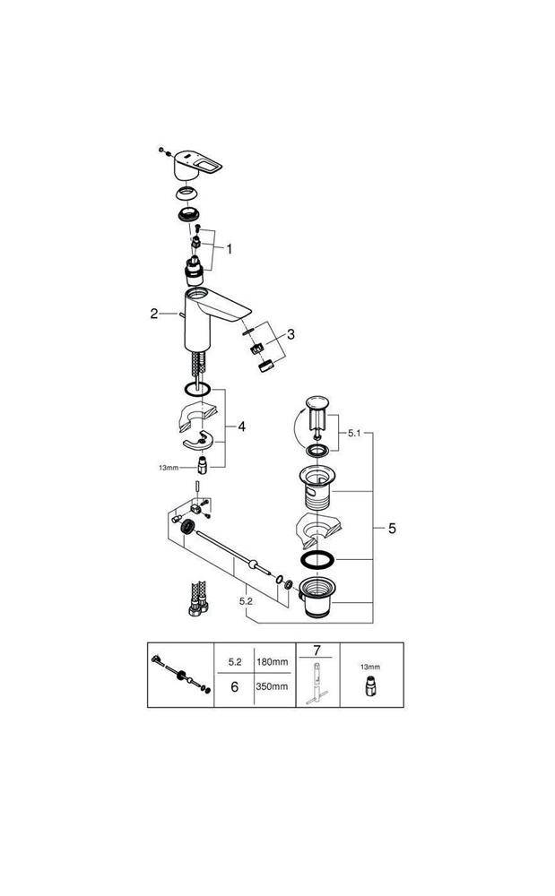 GROHE EH-Waschtischbatterie BAULOOP 1/2Zoll M-Size chr chrom 23762_1