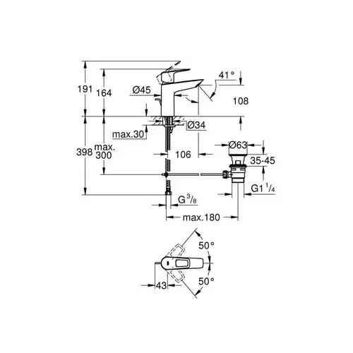 GROHE EH-Waschtischbatterie BAULOOP 1/2Zoll M-Size chr chrom 23762_1 GROHE EH-Waschtischbatterie BAULOOP 1/2Zoll M-Size chr chrom 23762_1