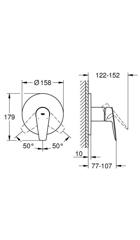 GROHE EH-Brausebatterie BAUEDGE 1/2Zoll chr chrom 24161_1