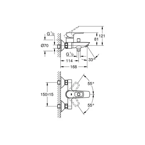 GROHE EH-Wannenbatterie BAULOOP 1/2Zoll chr chrom 23602_1 GROHE EH-Wannenbatterie BAULOOP 1/2Zoll chr chrom 23602_1