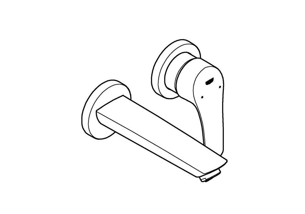 GROHE 2-Loch-Waschtischbatterie EUROSMART Ausldg 171mm chr