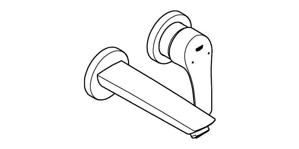 GROHE 2-Loch-Waschtischbatterie EUROSMART Ausldg 171mm chr