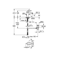GROHE Einhand-Waschtischbatterie EUROSMART 1/2Zoll S-Size ND chr GROHE Einhand-Waschtischbatterie EUROSMART 1/2Zoll S-Size ND chr
