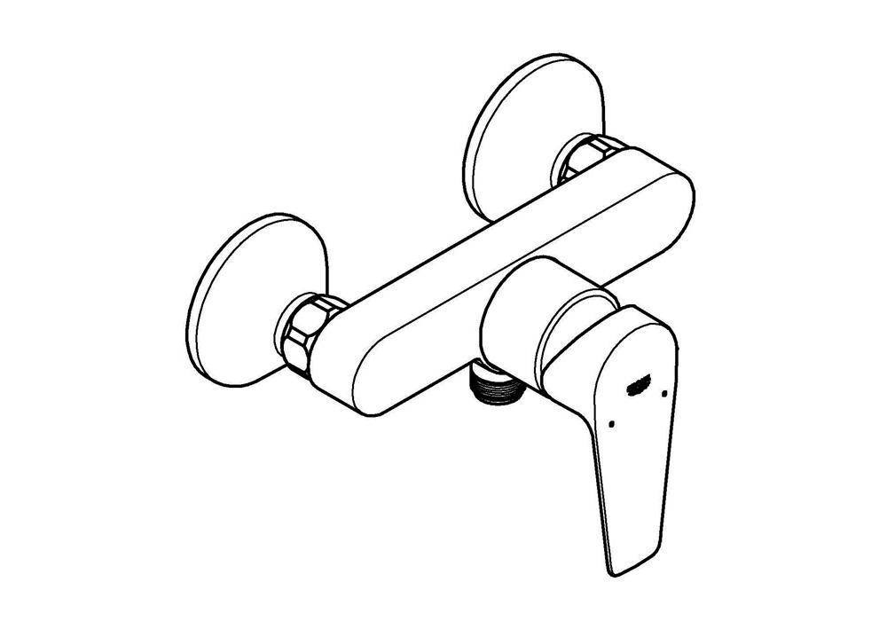 GROHE EH-Brausebatterie BAUEDGE 1/2Zoll chr chrom 23635_1