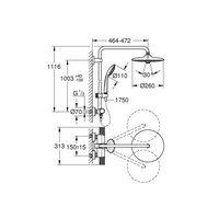 GROHE Duschsystem EUPHORIA 260 m Thermostat-Batt chr chrom 260 27296_3 GROHE Duschsystem EUPHORIA 260 m Thermostat-Batt chr chrom 260 27296_3