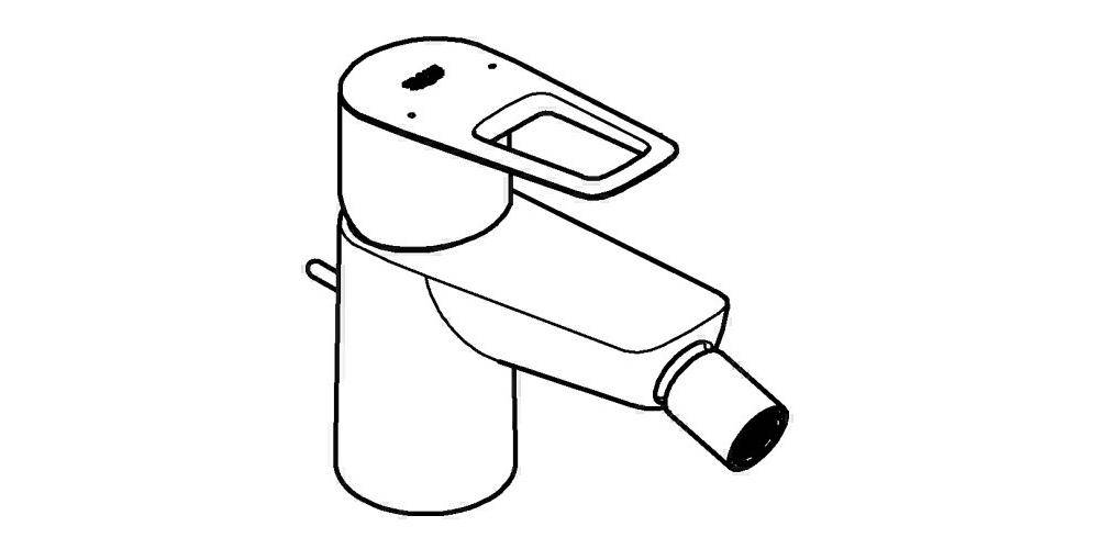 GROHE EH-Bidetbatterie BAULOOP 1/2Zoll chr chrom 23338_1