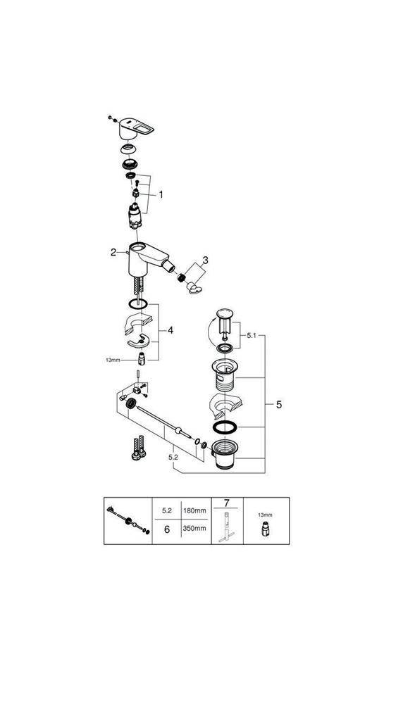 GROHE EH-Bidetbatterie BAULOOP 1/2Zoll chr chrom 23338_1