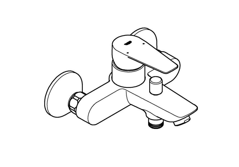 GROHE EH-Wannenbatterie BAUEDGE 1/2Zoll chr chrom 23604_1