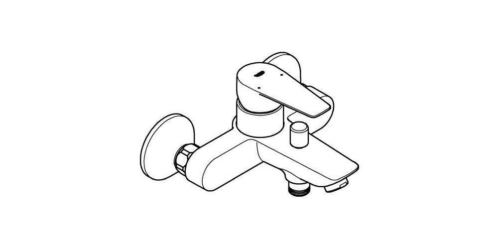 GROHE EH-Wannenbatterie BAUEDGE 1/2Zoll chr chrom 23604_1