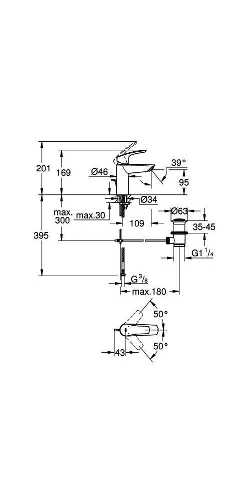 GROHE EH-WTbatt EUROSMART 32265 1/2Zoll S-Sz ZAG EJ 5,7 l/min chro