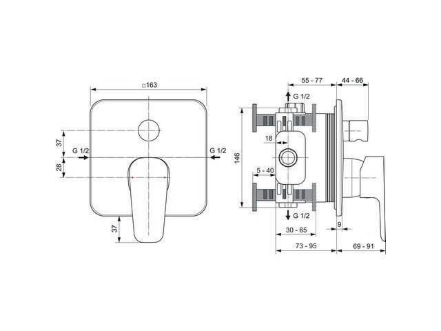 Ideal Standard Badearmatur UP UP Bausatz 2 chrom chrom
