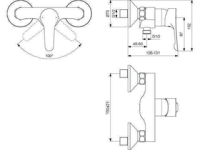 Ideal Standard Brausearmatur AP chrom Chrom
