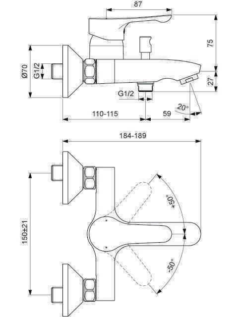 Ideal Standard Badearmatur ALPHA AP chrom Chrom