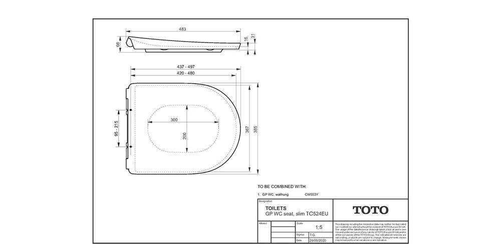 TOTO GP WC-Sitz abnehmbar, mit Absenkautomatik we
