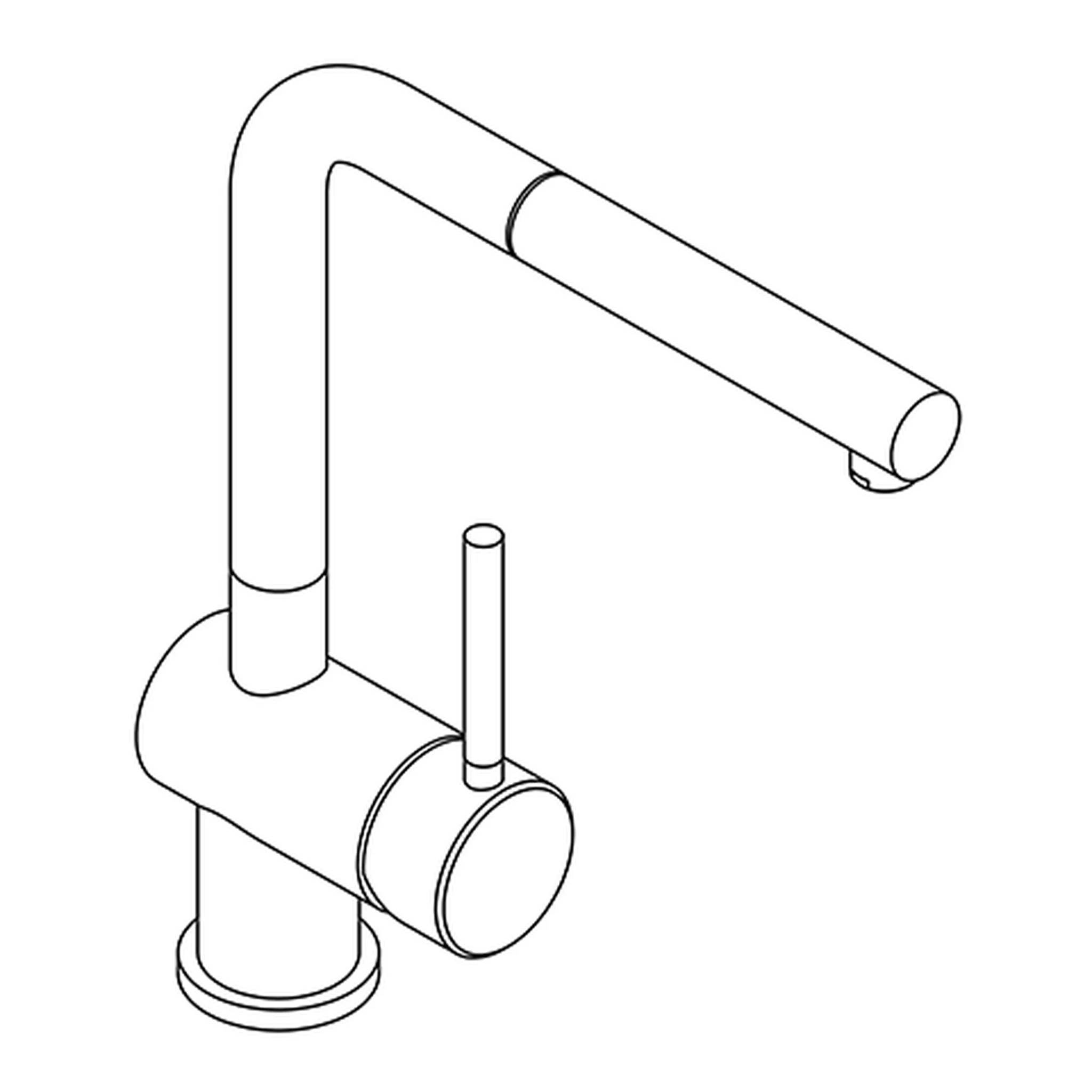 Kludi L STEEL SP-EH-Mischer mit Auszugsauslauf, 1 Stk.