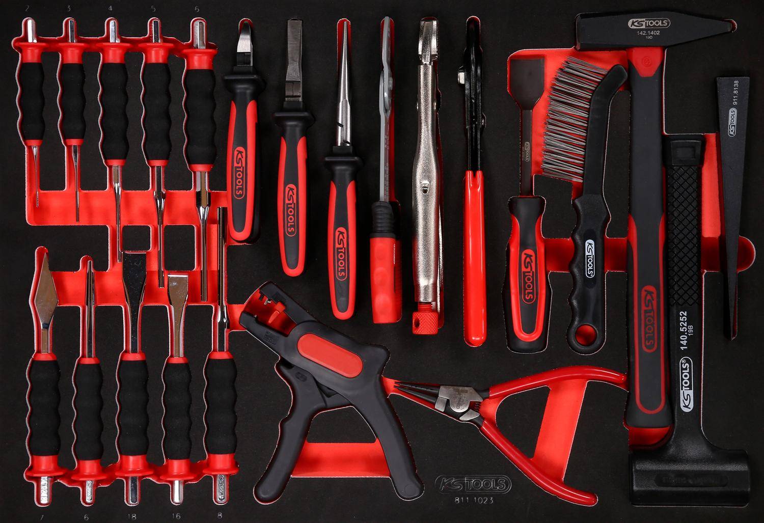 KS TOOLS Zangen- / Hammer- / und Meißel-Satz, 23-tlg
