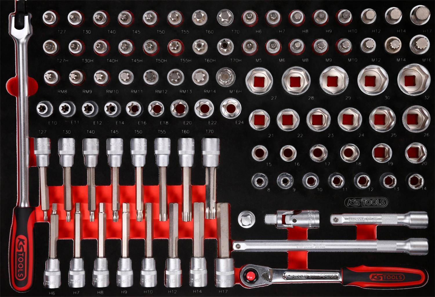 KS TOOLS 1/2" Steckschlüssel-Satz in Schaumstoffeinlage, 95-tlg