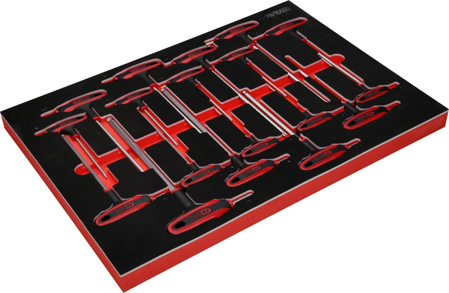 KS TOOLS T-Griff-Winkelstiftschlüssel-Satz in Schaumstoffeinlage,