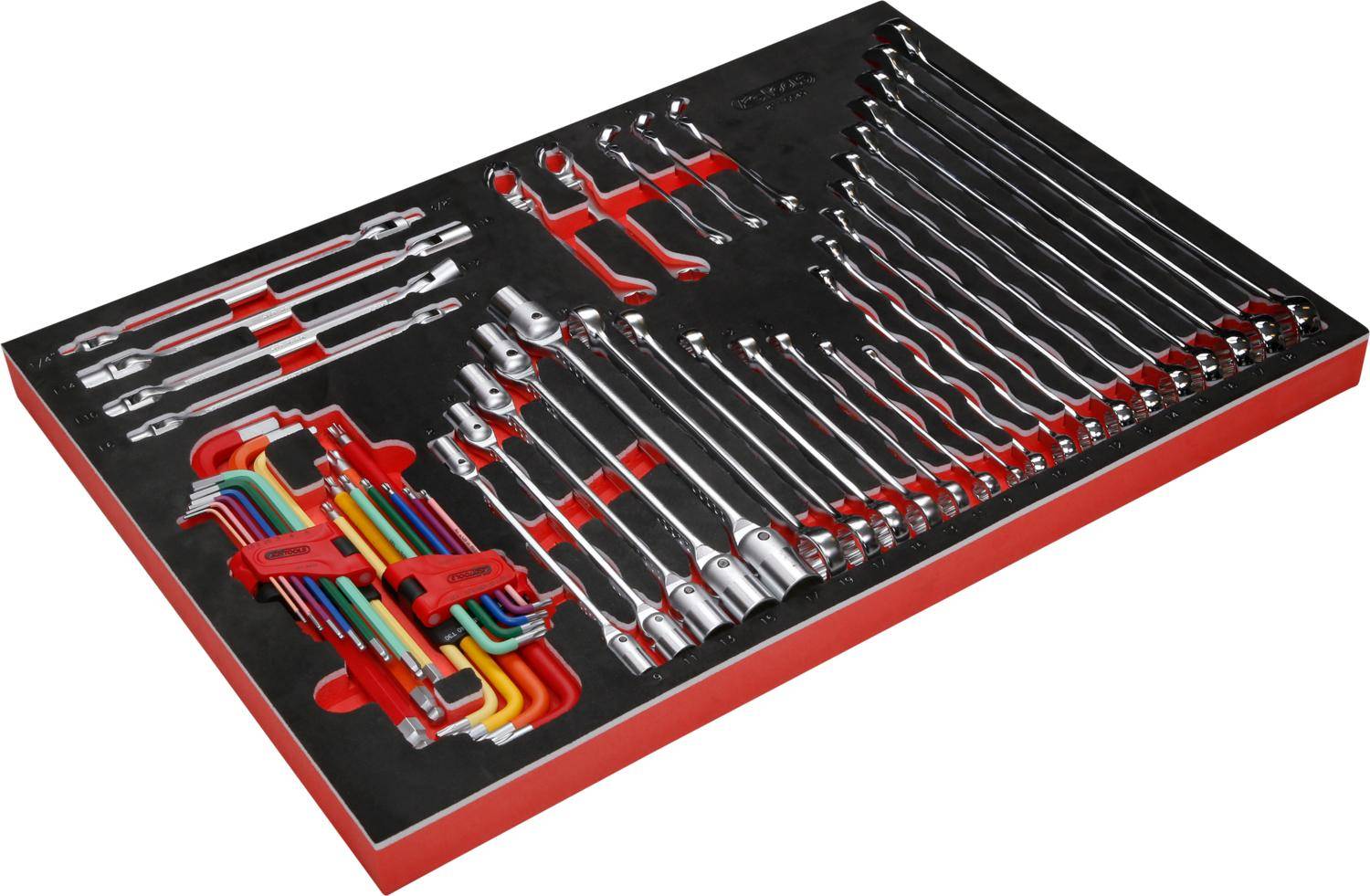 KS TOOLS Schraubenschlüssel-Satz in Schaumstoffeinlage, 49-tlg