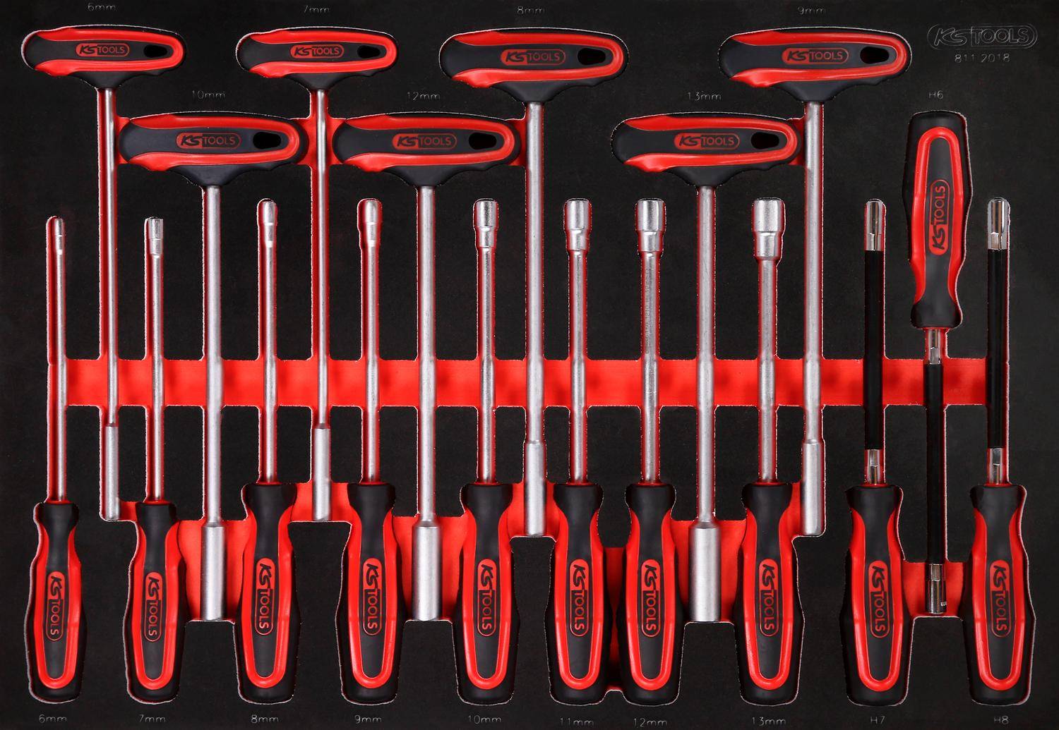 KS TOOLS T-Griff-Winkelstiftschlüssel-Satz in Schaumstoffeinlage,