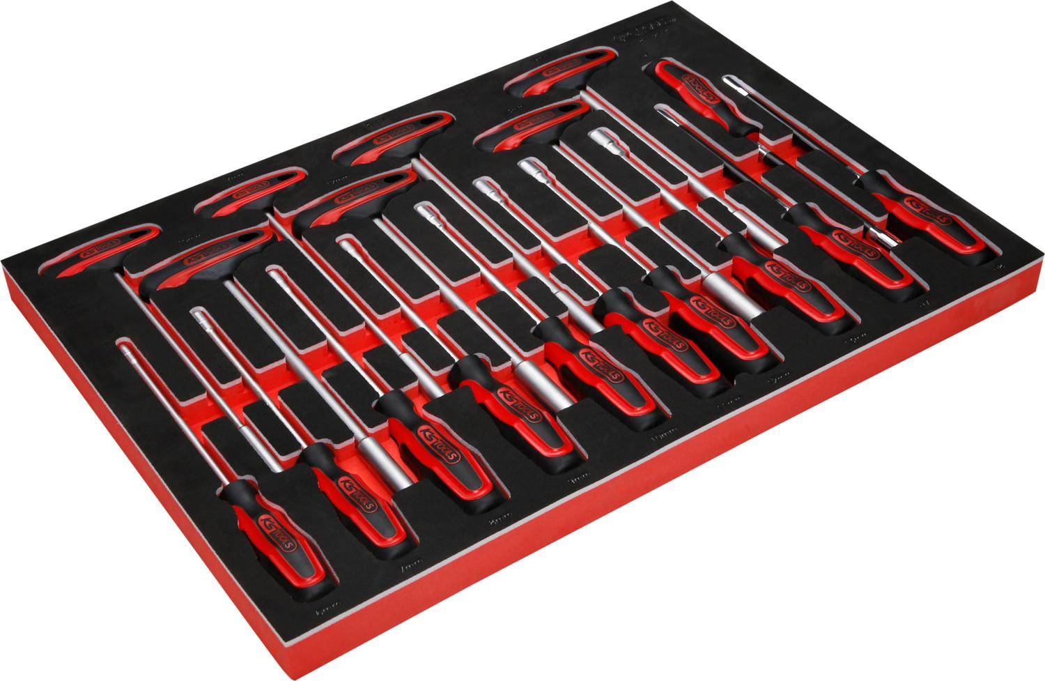 KS TOOLS T-Griff-Winkelstiftschlüssel-Satz in Schaumstoffeinlage,