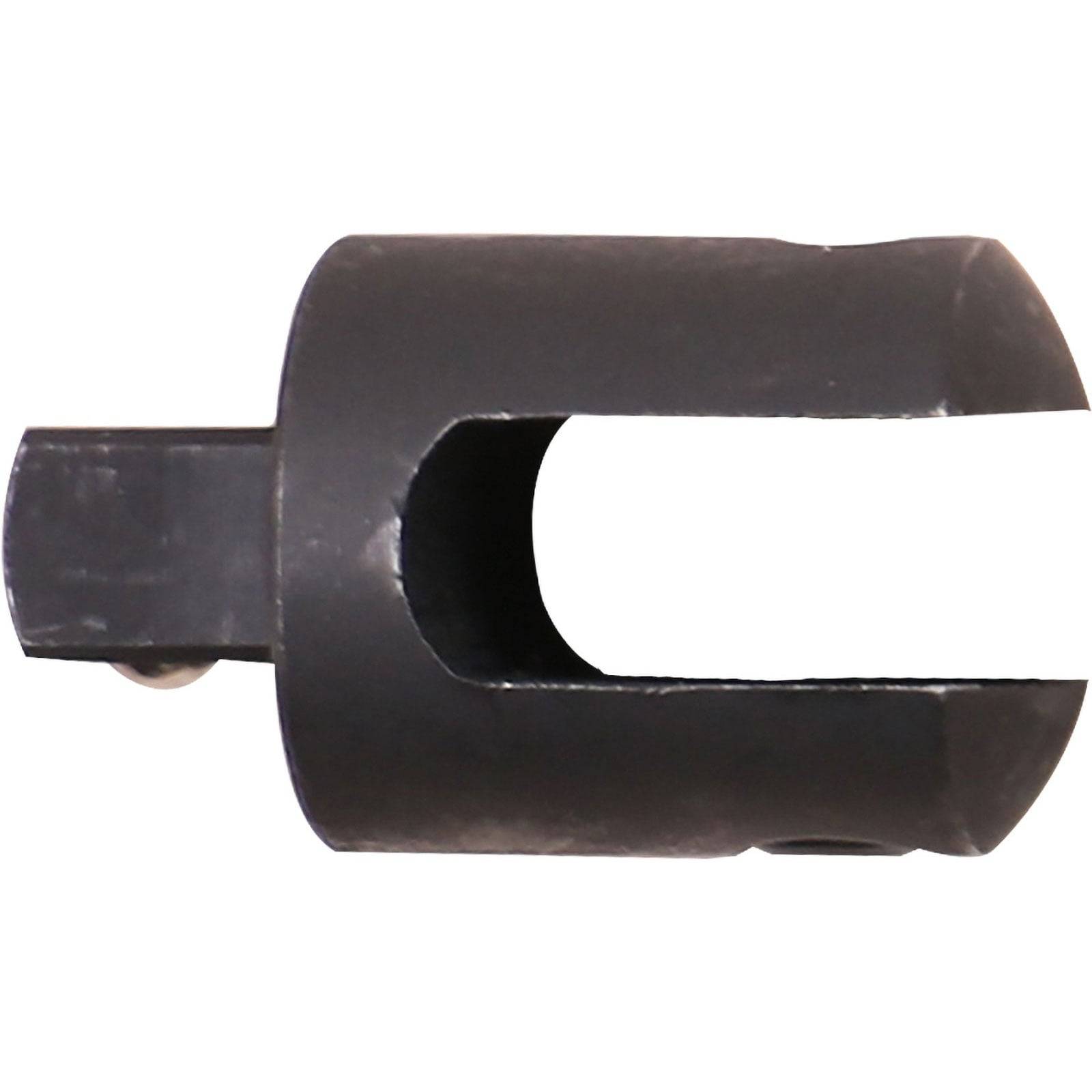 Ein schwarzer Muzzleverteiler aus Metall mit zylindrischer Form und offenen Schlitzen, entwickelt um die visuelle Signatur des Mündungsfeuerstoßes zu reduzieren.