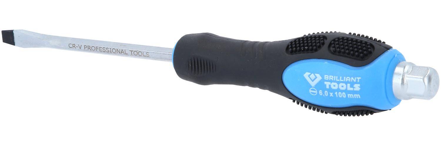 Brilliant Tools Schraubendreher Schlitz mit Schlagkappe, 6,0 mm