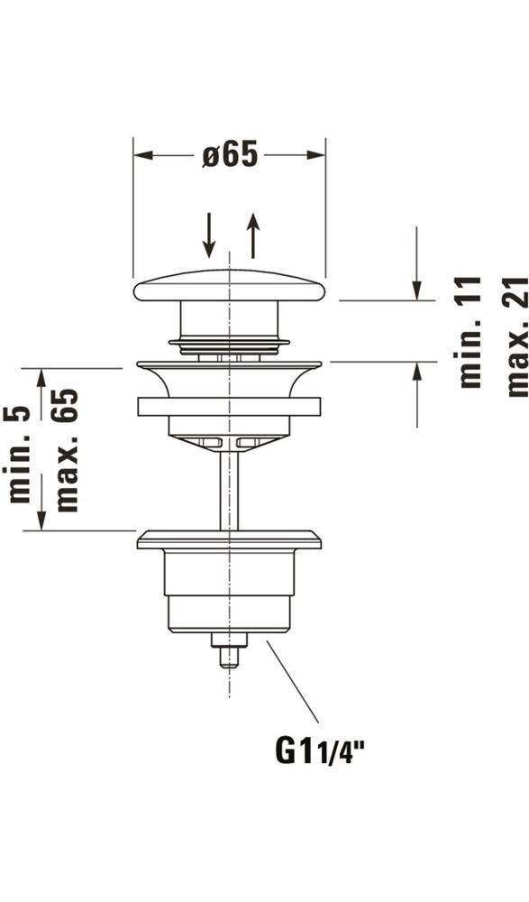 Duravit Ventil PUSH-OPEN mit keramischer Ventilabdeckhaube weiß weiß