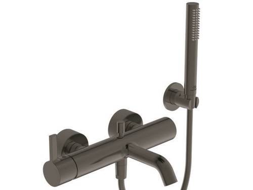 BC787A5 IDS Einhebel-Badearmatur JOY AP, DN 15, mit Brause-Set magnetic grey