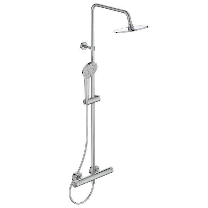 Thermostatische Duschsäule - CERATHERM T50 - Ø20 cm Kopf + Ø11 cm 3J Handbrause - Idealer Standard