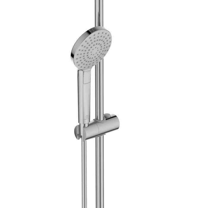 Thermostatische Duschsäule - CERATHERM T50 - Ø20 cm Kopf + Ø11 cm 3J Handbrause - Idealer Standard