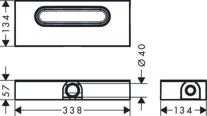 hansgrohe uBox Universal GK für Duschrinnen Ablaufgehäuse für flache Installation, 1 Stk.