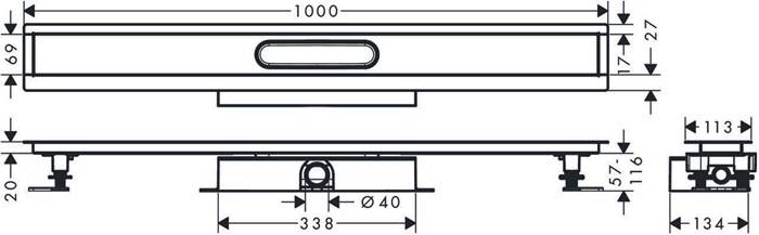 hansgrohe HG Komplettset uBox universal für Duschrinnen Fertigsets,