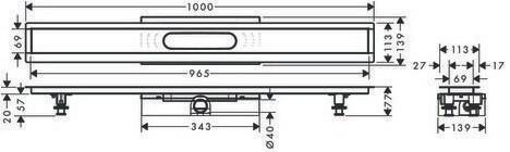 hansgrohe HG Komplettset uBox universal für Duschrinnen Fertigsets,