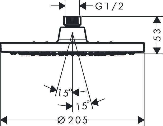 hansgrohe HG Kopfbrause Vernis Blend 200 1jet EcoSmart mattschwarz