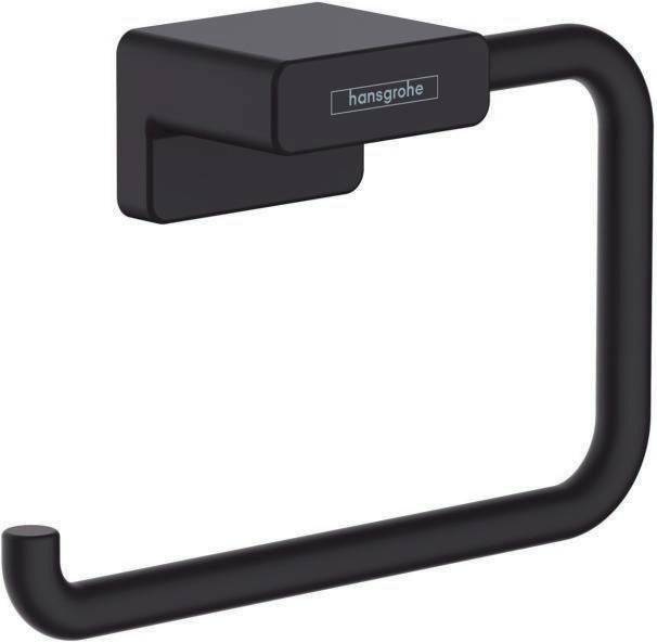 hansgrohe Toilettenpapierhalter, AddStoris Q, 40×40×77mm, Wandmontage, mattschwarz, 1 Stk.