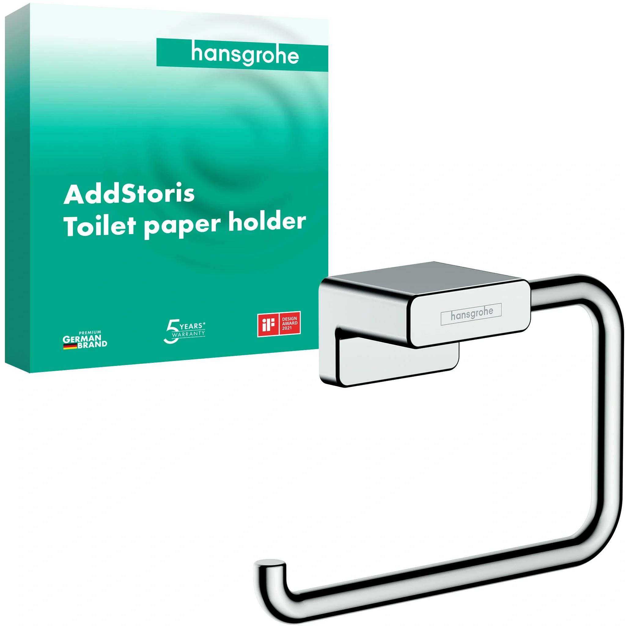 hansgrohe Toilettenpapierhalter, AddStoris Q, 40×40×77mm, Wandmontage, chrom, 1 Stk.