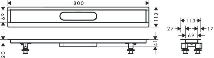hansgrohe HG Installationsset uBox universal für Duschrinnen