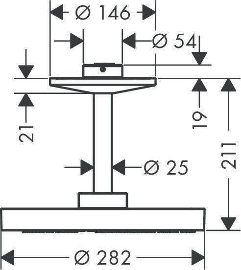 hansgrohe Kopfbrause 280 2jet AXOR ONE mit Deckenanschluss mattschwarz