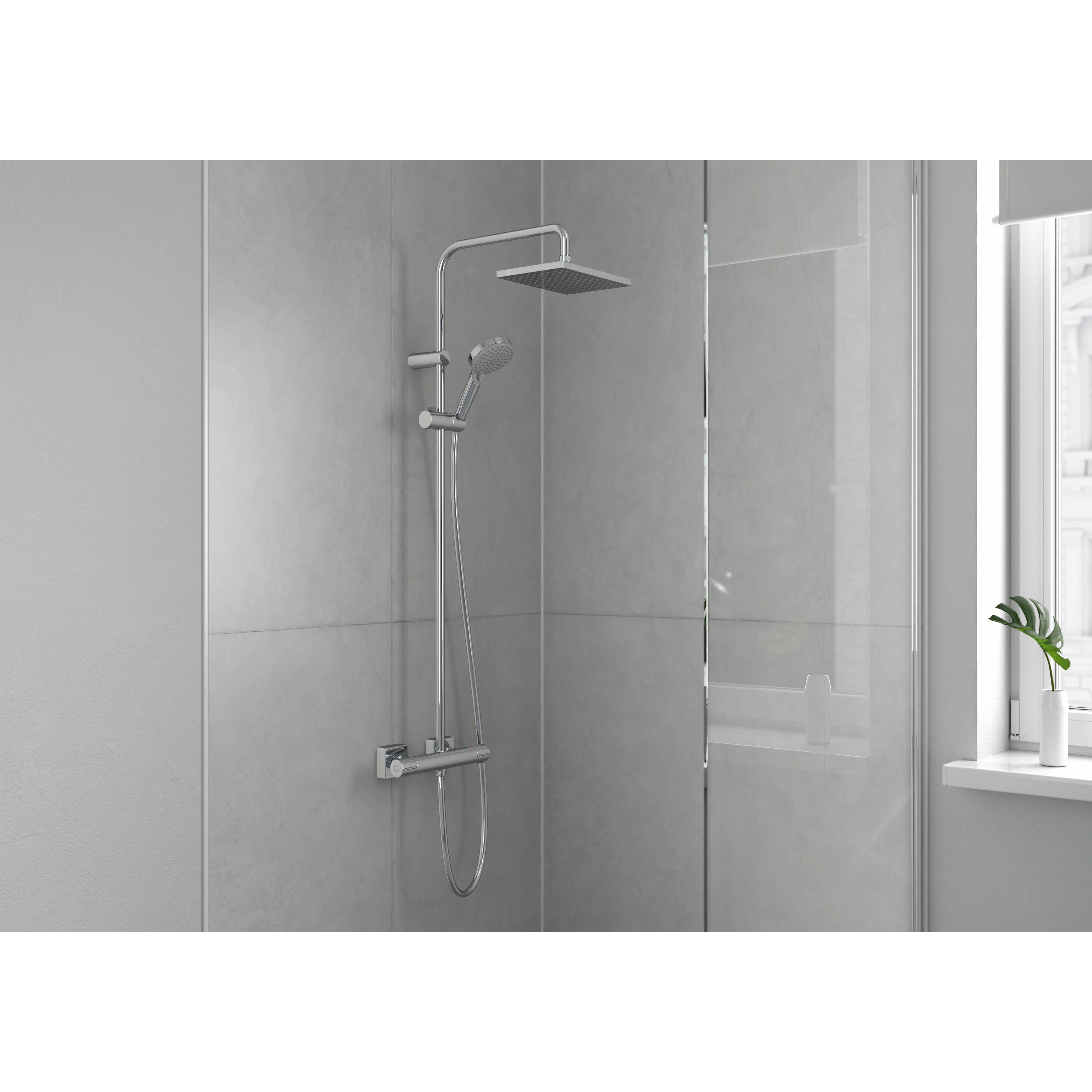 hansgrohe Showerpipe 230 1jet Vernis Shape chrom mit Brausethermostat, 1 Stk.